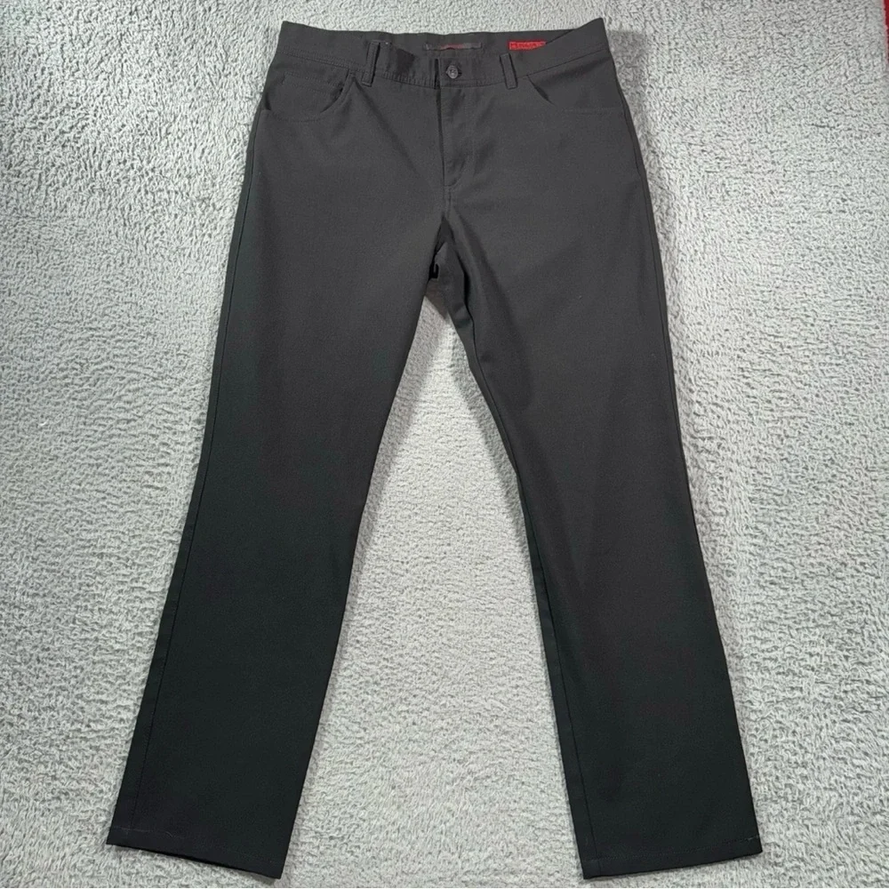 Alberto Modern Fit Ceramica luxury Dress Pants Men 38x34 Black Straight Leg hem